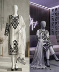 Elegant Black Embroidered 3 Piece Suit
