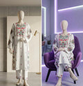 White Embroidered Cotton 2 Piece Set